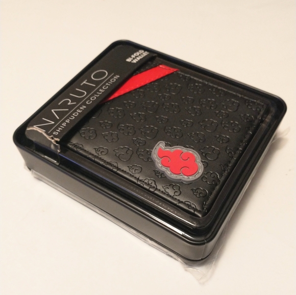 Naruto Shippuden Akatsuki Red Cloud Official Men's Wallet Bifold Cosplay Gift - Picture 1 of 7